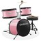 Gammon 3-Piece Junior Drum Set with Throne, Complete Beginner Kit with Bass Drum, Toms, Cymbal, Pedal, and Drumsticks